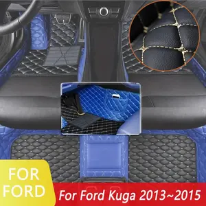 U-Shaped Leather Car Floor Mats for Ford Kuga 2013~2015, thickened easy-to-clean floor mats , Detachable Protective Foot Pads dirt-proof protective car interior accessories carpet-style floor mat interior accessories set not for sale in the UK
