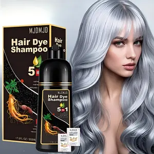 Instant Silvery gray Hair Dye Shampoo - Moisturizing And Nourishing, Easy-to-color Natural Herbal Hair Dye, Suitable for All Hair Types,unsiex, Making You More Beautiful, The Best Gift for Friends And Family,With 2 Free 12ml Hair Masks Included