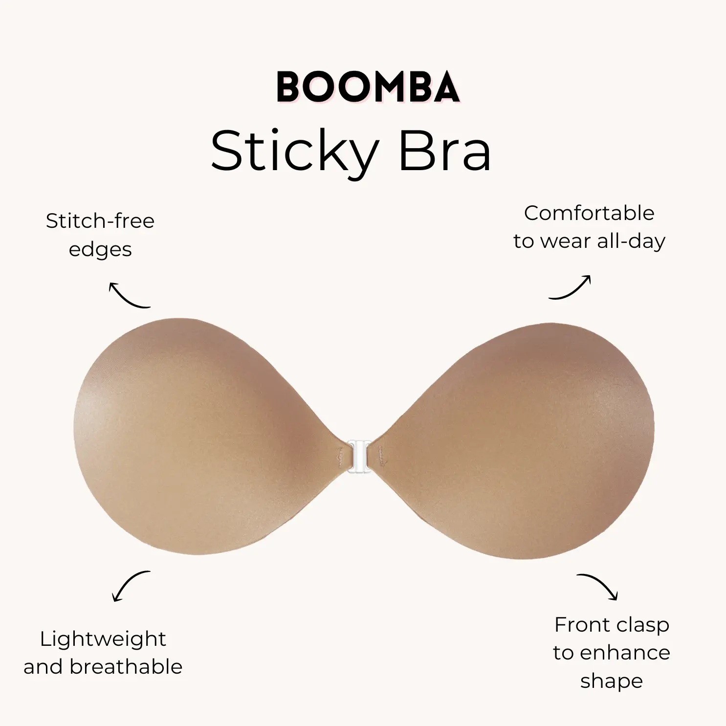 BOOMBA Adhesive Sticky Bra - Patented Fashion Sticky bra Inserts BOOMBA Adhesive Sticky Bra - Patented Fashion Sticky bra Inserts