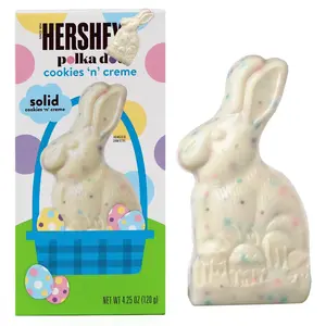 HersheysChocolate Bunny Cookies 'n' Creme Polka Dot, Chocolate Bunny Bulk Each 4.25oz, Perfect For Easter Celebrations, Ideal Easter Chocolate For Egg Hunts, (1 Count)