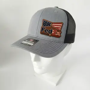 FedEx Patriot USA Independence Day Trucker Hat for Men Women Vintage American Flag Inspired Patch Snapback Mesh Cap July 4th Celebration Outdoor Casual Baseball Hat Gift for BBQ Parade Fireworks Summer Travel Apparel