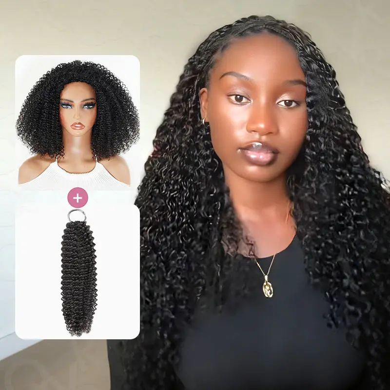 QVR Miracle Knots X Half Wig Hack Seamless Miracle Braids Human Hair Crochet Weave Hair Extension