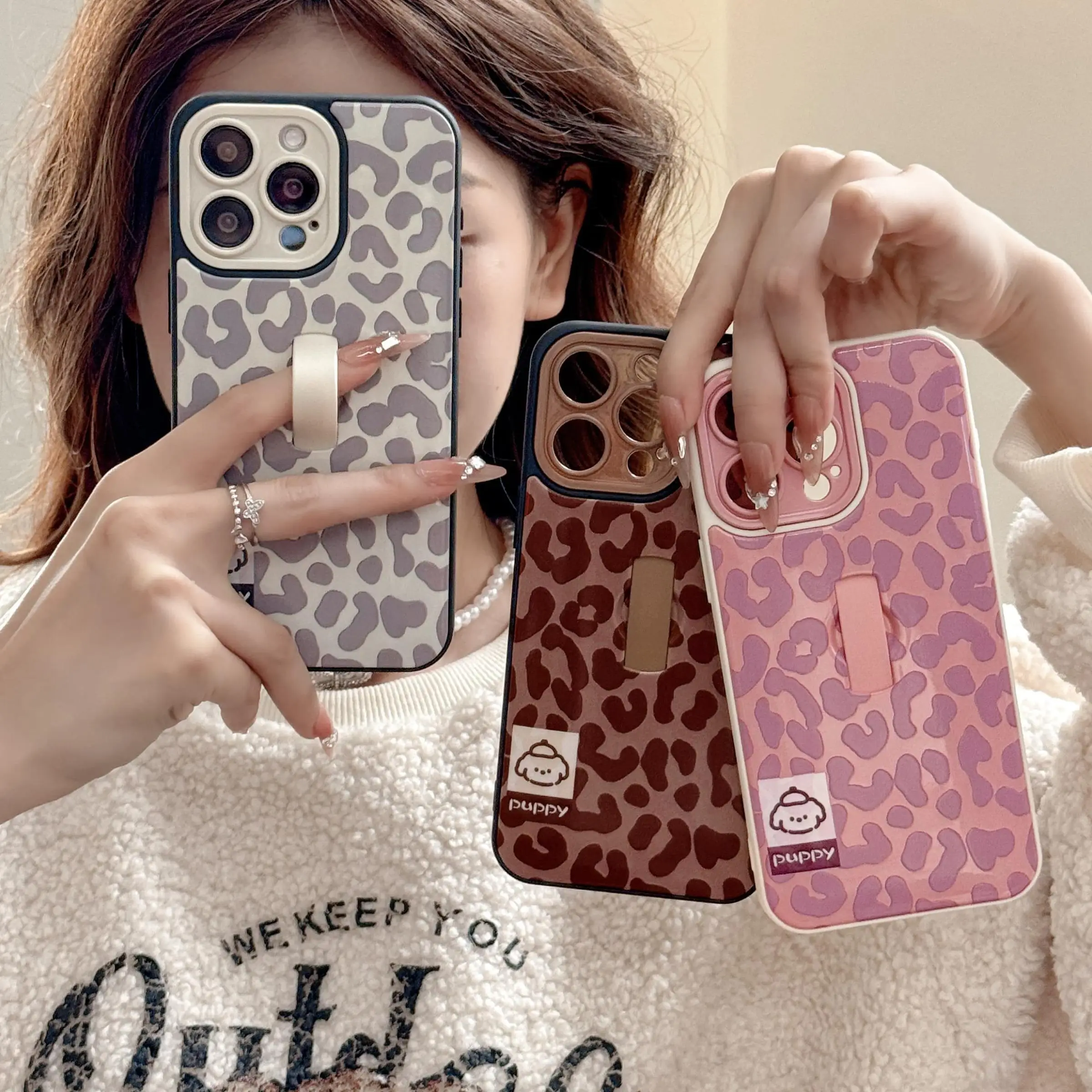 Fashion Leopard-print Pattern Phone Case, Decorative Phone Protector Cover, Phone Accessories Compatible with iPhone 13 14 15 16 Pro Max/Pro, Cell Pho