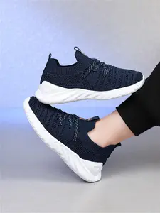 New Trendy Unisex Lightweight Comfortable Flyknit Net Fabric Ultra-Light Casual Shoes, Classic Sporty All-Season Footwear, Running Shoes