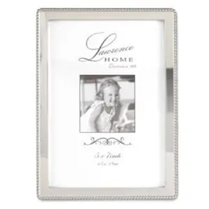 212 MAIN Silver Metal Beaded Border Photo Frame, 5x7 in., Glass Border, Classic Traditional Baby & Maternity Decor, Ideal Gift