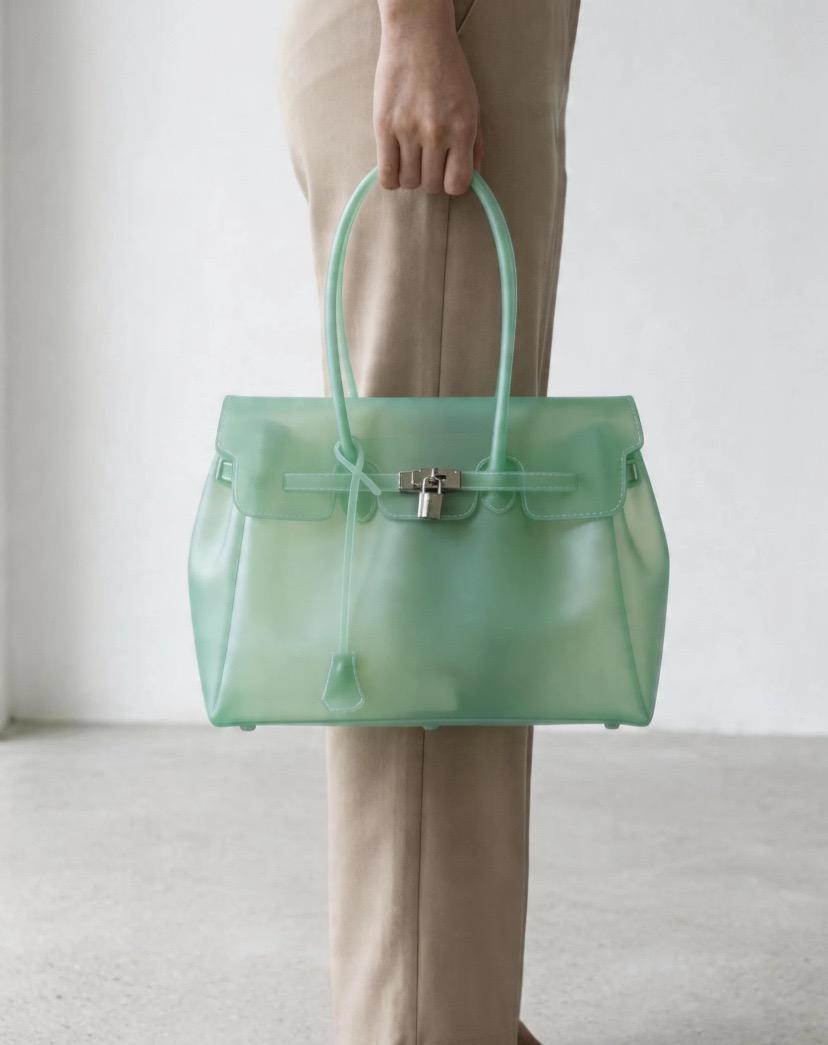 Handbag, TPU transparent jelly bag, shoulder bag, tote bag.