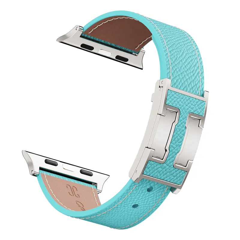 CRAZYGRASS Women's Magnetic Genuine Leather Smart Watch Strap, Women's Wearable Accessory, Fits 38Mm / 40Mm / 41Mm/ 42Mm/44Mm / 45Mm / 46Mm / 49Mm Square Smartwatches, 160–210Mm Adjustable Length, Resists Fading/Odors, Birthday/Mother's Day Gift [WATCH NO
