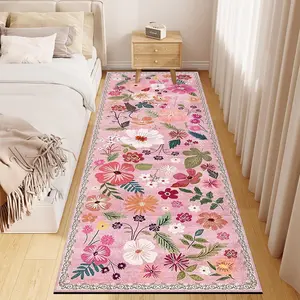 Floral Pattern Non-slip Floor Mat, 1 Count Modern Art Boho Style Soft Floor Carpet, Decorative for Home Living Room Bedroom Hotel, Bohemian Style Rugs