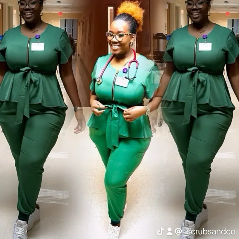 Tie Me Up Set Medical Scrub Set (Hunter Green)