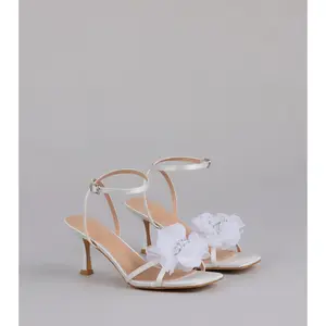 Glam Bloom Flower Strap Kitten Heels