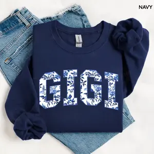 Gildan Floral Gigi Sweatshirt, Cute Nana Crewneck, Mother’s Day Gift for Gigi, Cozy Grandma Sweatshirt, Floral Family Outfit