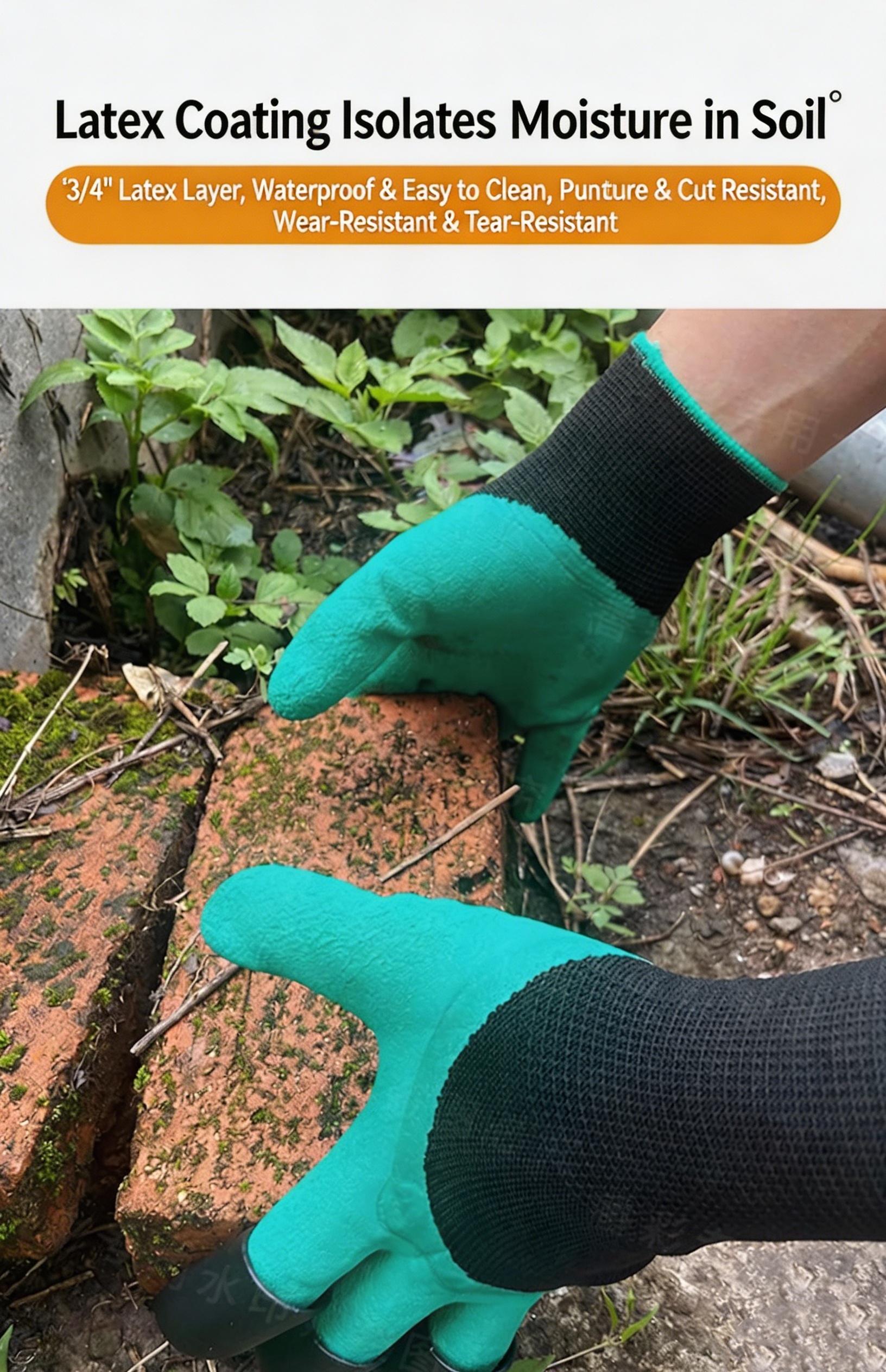 Clawed Gloves, Gardening Gloves, Clawed Digging Gloves, Flower and Vegetable Planting Gloves, Thorn-Resistant, Landscaping, Rubber-Coated