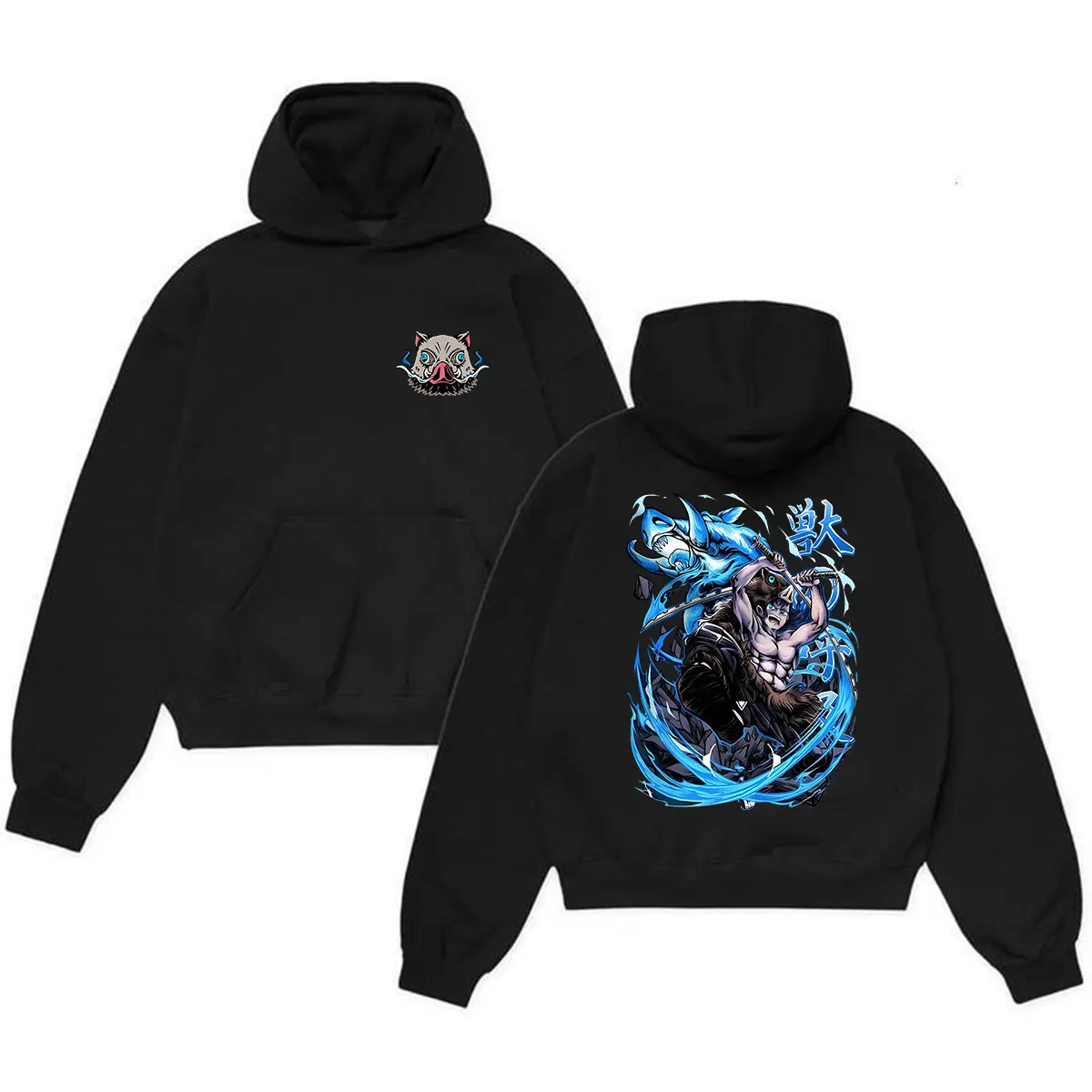 Inosuke Ver 2 Character Hoodie, Demon Slayer Pullover, Gift For Anime Manga Fan, Unisex Hoodie