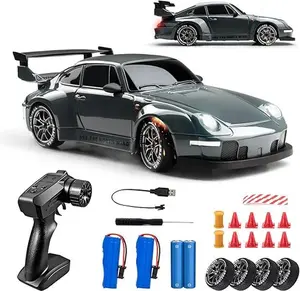RC Drift Car 1:24 4WD 2.4G High-Speed Racing with LED Lights & Extra Tires Perfect Gift for Kids & Adults 4WD Power System Dual Rechargeable Batteries