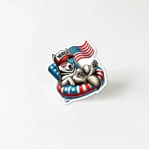 Patriotic Siberian Husky Vinyl Sticker – 4th of July Dog Decal, Laptop Water Bottle Decal Sticker