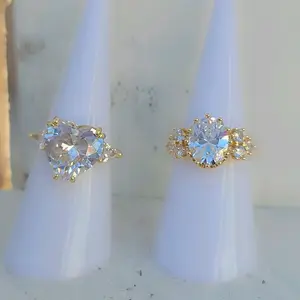 Anillo piedra ring gold plated