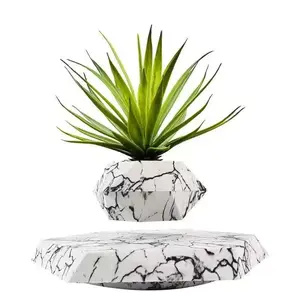Levitating Bonsai Pot - Magnetic Rotation Planter for Home Decor