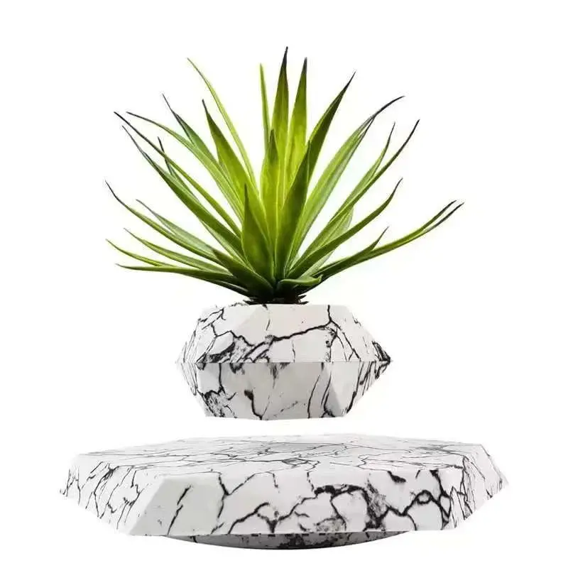 Levitating Bonsai Pot - Magnetic Rotation Planter for Home Decor