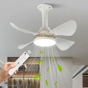 48W ceiling-mounted fan light with remote control and LED light, strong wind force, adjustable light, 3 wind speed Settings, timer, with emergency stop protection function, easy to install, suitable for kitchens, bedrooms, small living rooms and offices