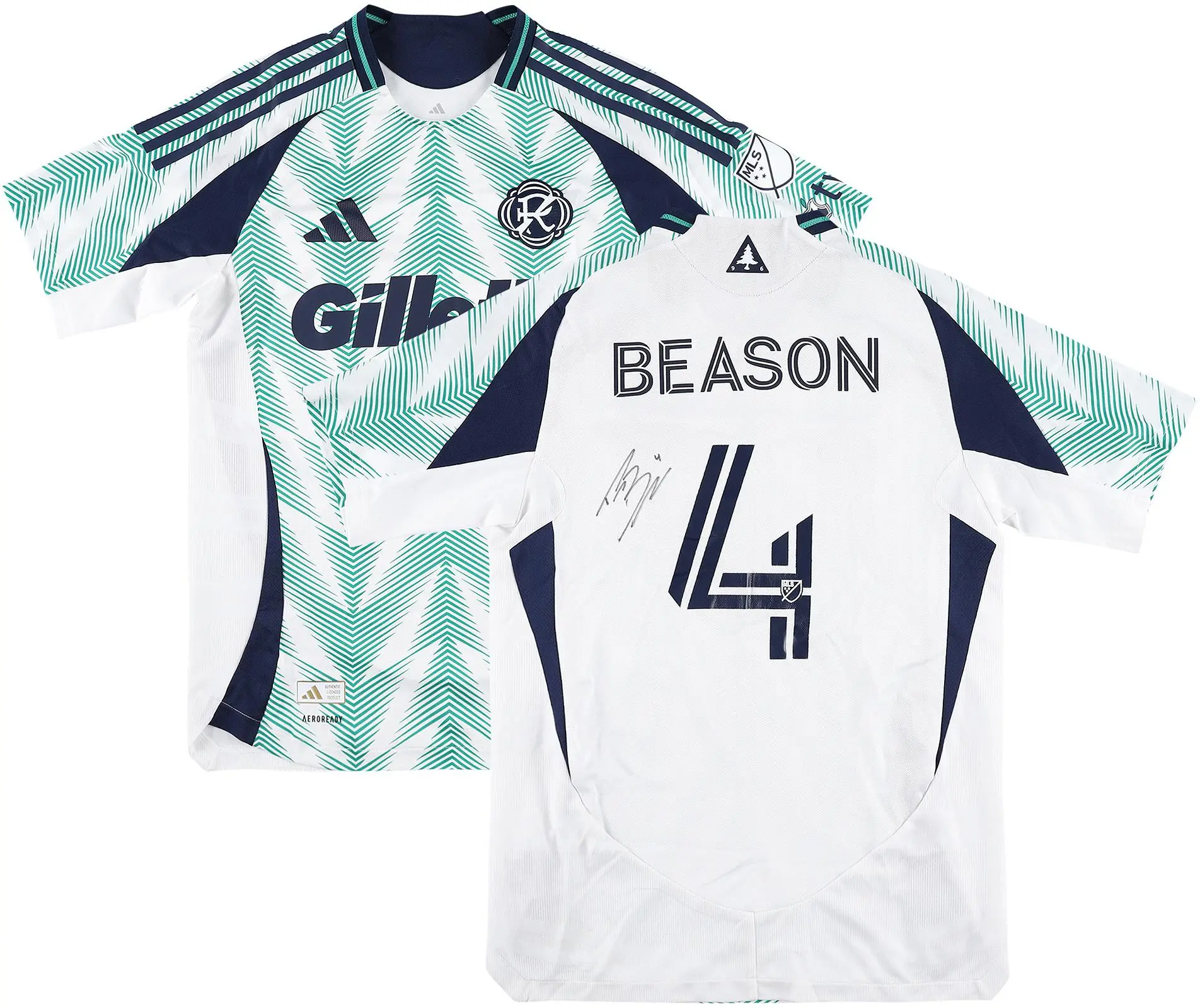 Tanner Beason New England Revolution Autographed Match-Used #4 White Jersey from the 2025 MLS Season - Size M - Fanatics Authentic Certified - Soccer Memorabilia