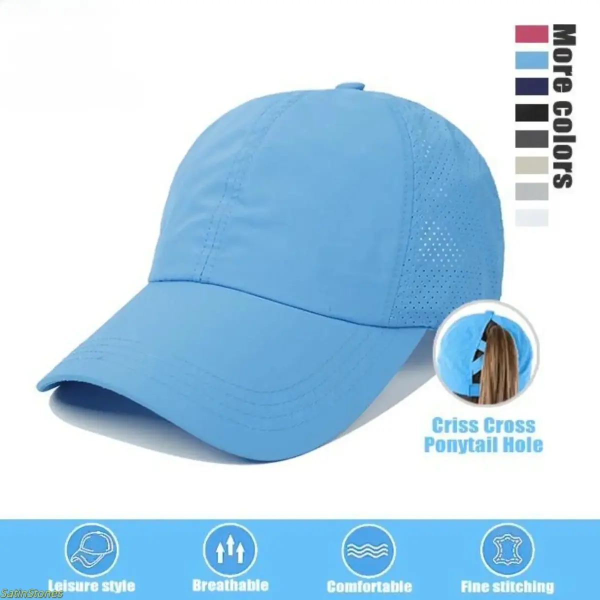 2026 Hot Selling Women's Baseball Cap (with Ponytail Opening) | High Bun Hairstyle Cap | Summer Breathable Sports Cap | Quick-Drying and Adjustable | Mesh Breathable Casual Cap | Summer Running Cap | Adjustable Sun Cap