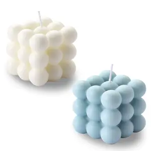 Cube Bubble Candles - Home Decor, Aromatherapy Candle Set of 2