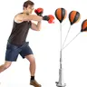Adjustable Height Unisex Punching Bag - Boxing Equipment, Gym Stuff, Exercise Equipment, Home Gym Trainer, Sturdy Steel Frame, Strong Anti-Tip Suction Cups, Reflective Aids, Durable Orange-Black Design, Enhances Visibility, Agility/Boxing/Reflex Drills