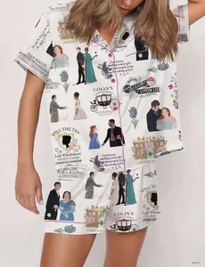 Spill The Tea Whistledown Pajama Set - Wedding Gift Sleepwear for Women in All Sizes