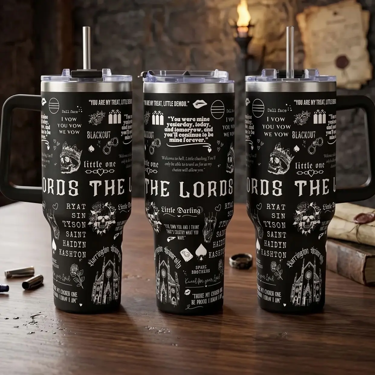 The L.O.R.D.S 40oz, 20oz Tumbler, Barrington University Tumbler, Shantel Tessier Merch, Dark Romance Insulated Mug with Handler, Gifts For Book Lover