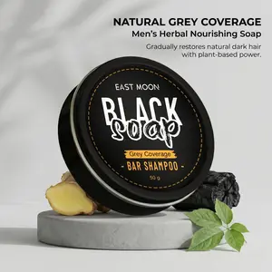 1/2PCS Men’s Herbal Extract Shampoo Bar - Natural Gray Hair Reverse Soap, Deep Cleaning, Nourishing, Moisturizing, Dark Shine, Soothing, Oil Control, Sustainable Cleansing Solution, Single Item Option