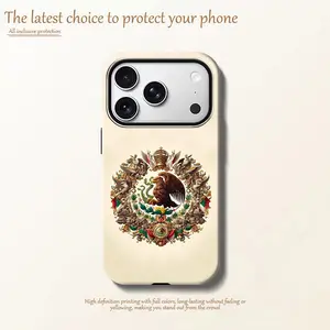 Mexican Eagle Emblem iPhone Case, Vintage Cultural Crest Design Phone Case for iPhone 17 16 15 14 13 12 11 Series Magnetic Phone Case, With Full Anti Drop Protection, Shockproof Durable Protective Cove