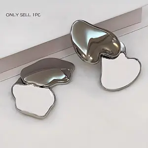 Portable Makeup Mirror Heart Cloud Shape Stainless Steel Foldable Pocket Mirror Travel Essential Gift Idea Travel Hand Mirrors