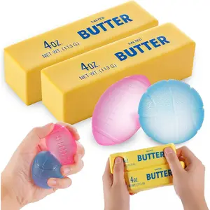 Squishy Stress Ball & Slow Rising Butter Squishy Fidget Toys Set - 4 Pack Ultra Soft Sensory Toys, Cute Taba Pack for Kids Adults, Desk Toy, Party Favors & Gift Ideas