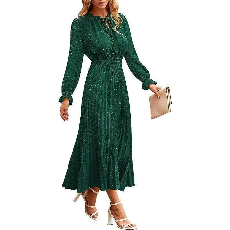 green emerald velvet dress Women's 2025 Fall Long Sleeve Bodycon Dress Mock Neck Wedding Guest Co –  Divahotcouture main image 0
