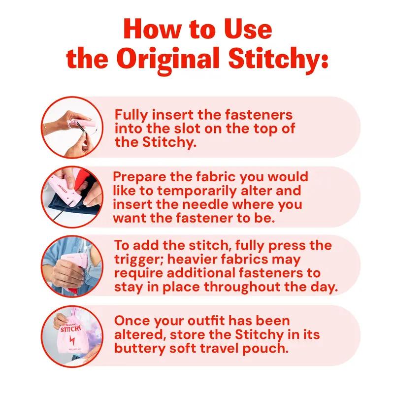 2026 Stitchy, Handheld StitchGun Quick Clothing Fixer, with 6 Needles + 1200Micro Stiches, At-Home Alterations, WardrobeAssistant, Alter Your Clothing Instantly