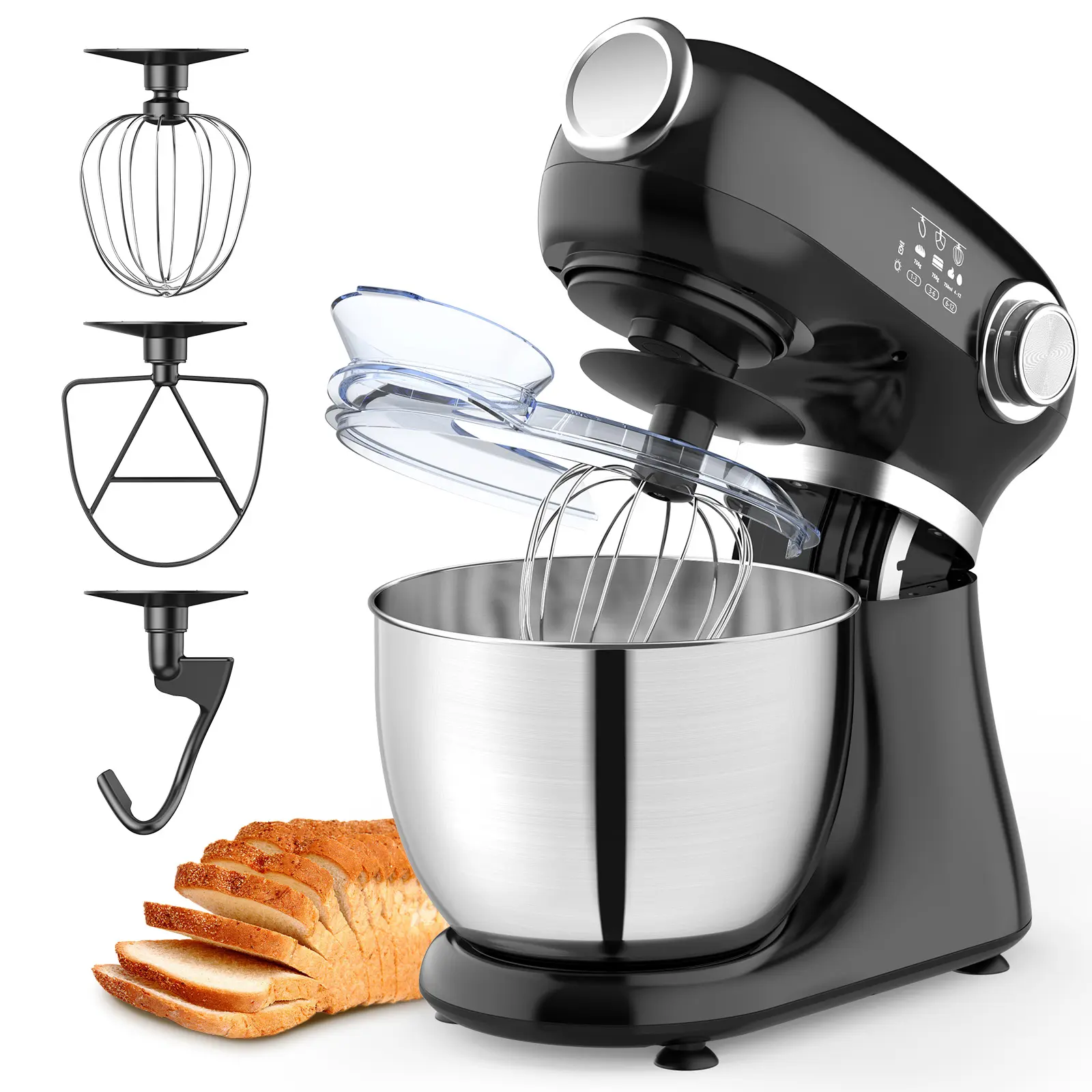 COWSAR Stand Mixer 12-Speed 5.5QT Electric Large Kitchen Mixer with Dough Hook Whisk Mixing Beater for Home Baking/Cooking