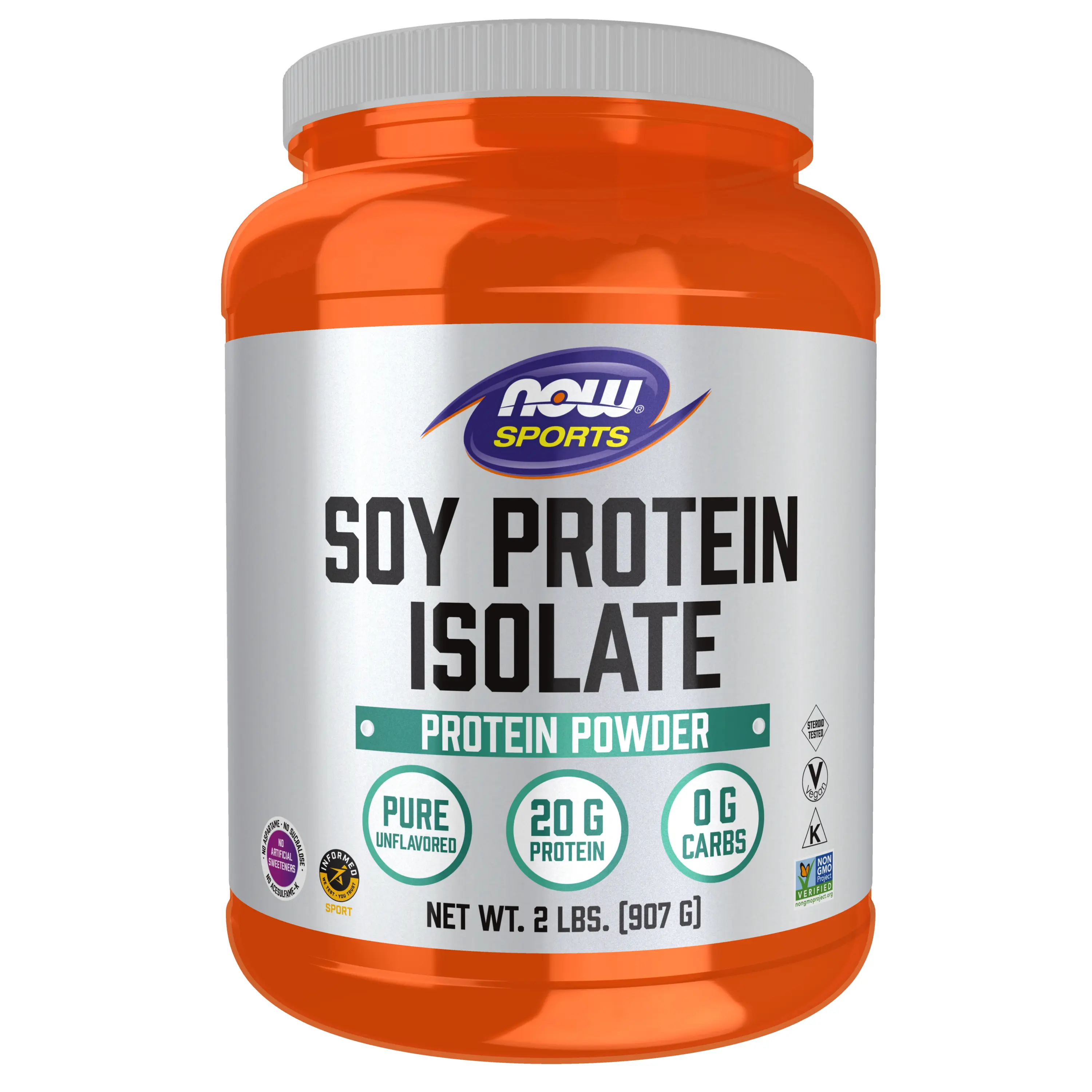 NOW Sports Nutrition, Soy Protein Isolate 20 g, 0 Carbs, Unflavored Powder, 2-Pound NOW Sports Nutrition, Soy Protein Isolate 20 g, 0 Carbs, Unflavored Powder, 2-Pound