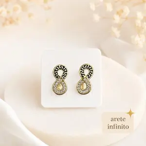 Aretes de infinito , chapado en oro laminado 14k