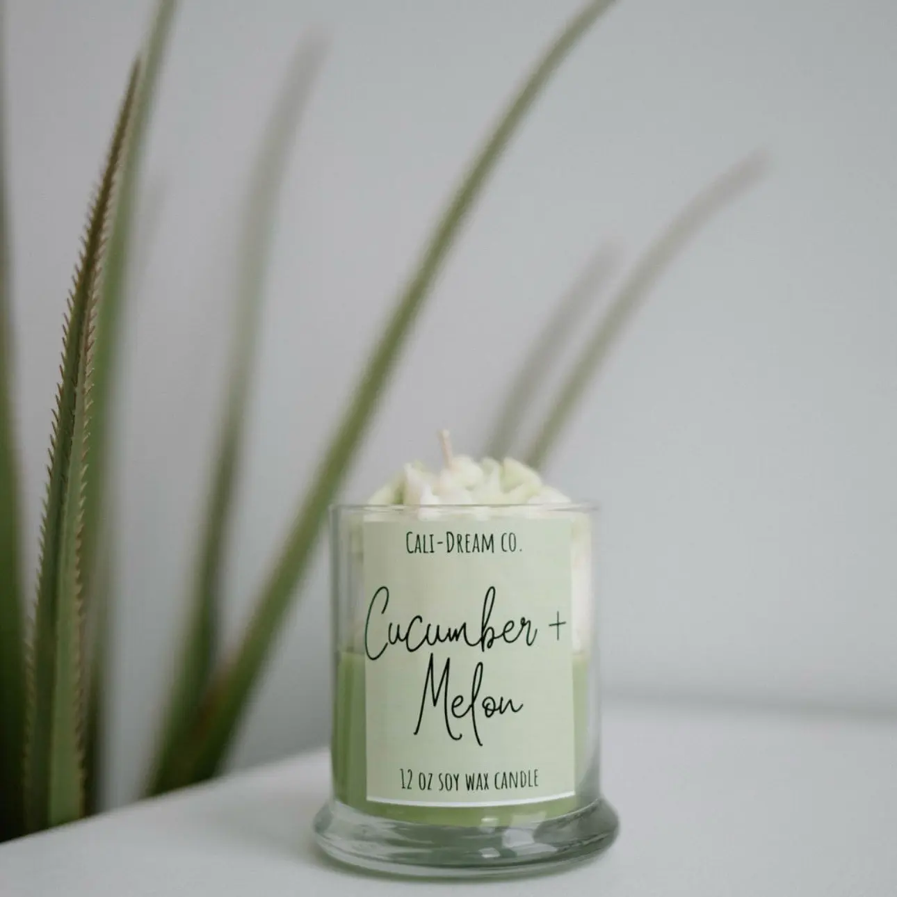 Whipped cucumber and melon candle