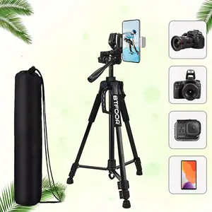 55" 140CM Travel Digital Camera Tripod Professional Aluminum Tall Phone Stand With Quick Plates Mount Pan Head For DSLR SLR