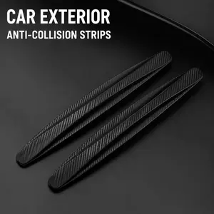 4-Packs Black Anti-Collision Patch Bumper Guard Strip Anti-Scratch Bumper Protector Trim Universal for Cars SUV Pickup Truck