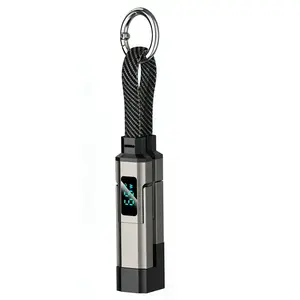4 in 1 Short Type C Keychain Lanyard Data Cables with LED Display,Braided PD Fast Charging Cord for iPhone 17,Samsung Galaxy A17