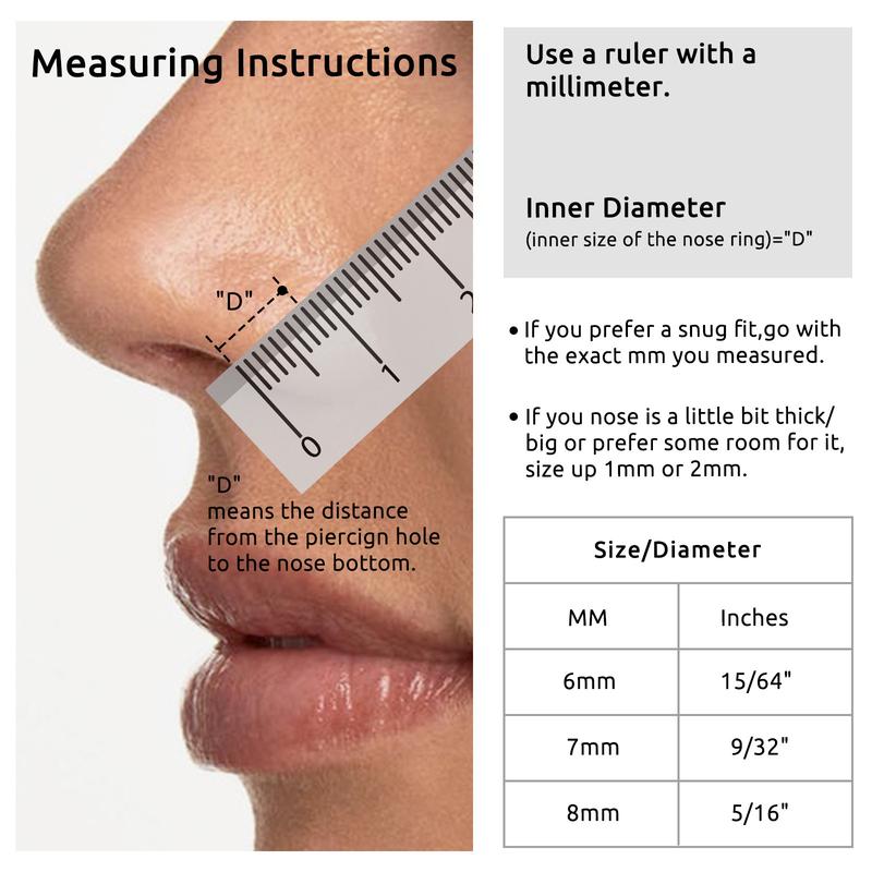 Titanium 20G/18G Horseshoe Nose Ring(Free Ball Holder) Internally Threaded Gems,Earring Daith Cartilage Helix,Piercing Jewelry