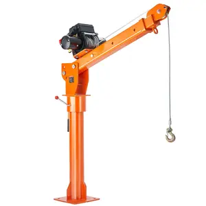 VEVOR Electric Pickup Truck Crane, 2200 lbs, Folding Truck-Mounted Bed Crane with Electric Winch 6000 lbs, Steel Pickup Truck Jib Crane Hoist 360 Swivel for Lifting Goods in Construction, Factory