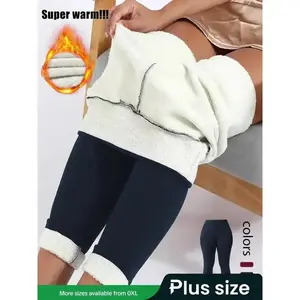 Plus Size High Waist Skinny Pants, Coffee Velvet Warm Leggings, High Elasticity, Four-Way Stretch, Abdominal Control, Women's Casual Wear