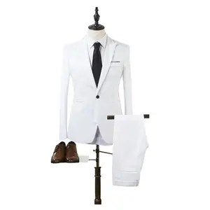 Spring and Autumn 2-Piece Slim Fit Suit Set for Men Korean Version Business Casual Formal Trousers Suit for Groomsmen Professional Wear