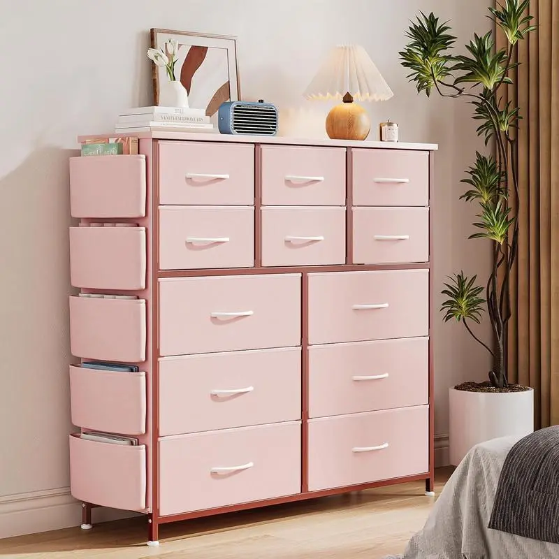 12 Drawer Dresser for Bedroom, Fabric Dressers & Chests of Drawers with Side Pockets, Chest of Drawers for Closet, Living Room, Closet, Hallway,dorm essentials,home decor