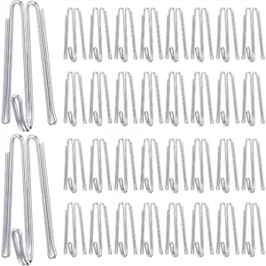 Pleat Hooks Stainless Steel Curtain Hooks Drapery Clasp and Pin 4 Prongs Pinch Pleat Tools Clips For Window,Shower Curtain(120 Pcs)