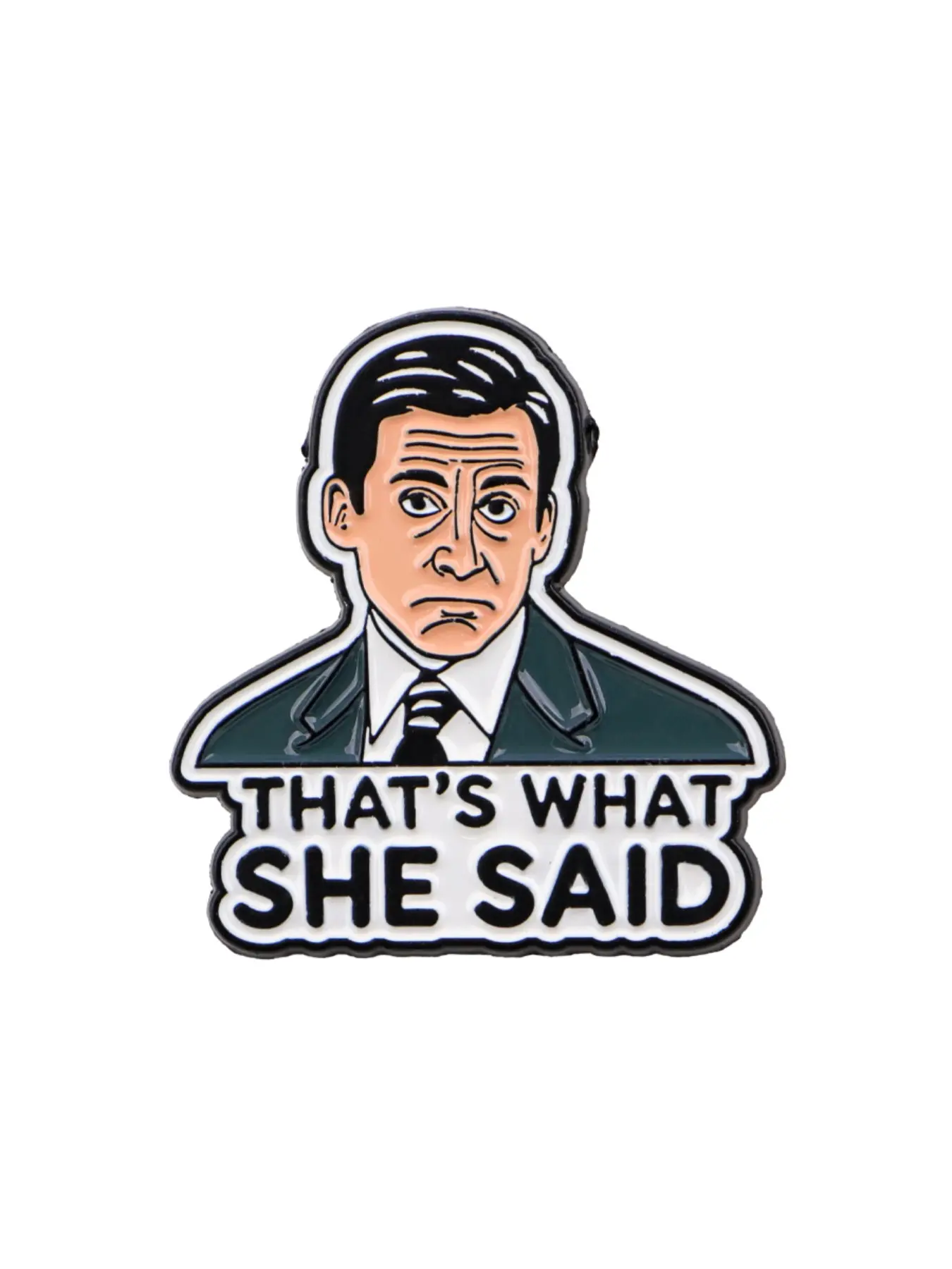 "That's what she said" Cartoon Character Enamel Pin, Funny Metal Pin, Vintage Style Decorative Badge, Unisex Accessory for Backpacks and Clothes, Perfect Gift, Funny Pins, Enamel Lapel Pins