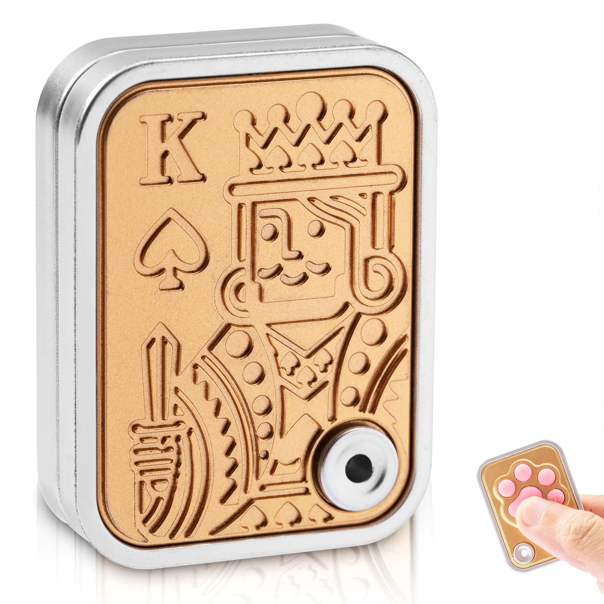 Fidget Slider, EDC Poker Push Fidget Toys, Cat Claw Push Card Sensory Toys for Anxiety ADHD Autism, Cool Gadgets for Adults Teens, Silver